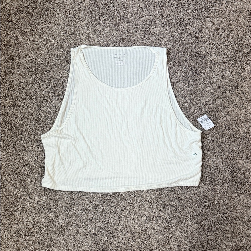 American Eagle Outfitters Cream Tank Top